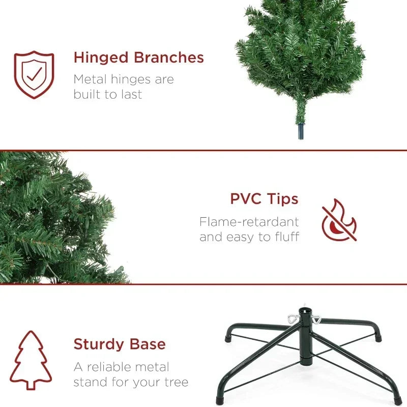 Christmas Tree Premium Xmas Tree  with Metal Stand Lightweight and Easy to Assemble Fir Full Bodied Christmas Tree