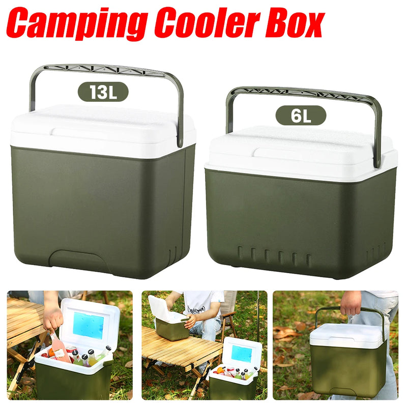 Caixa termica Box cooler com alça, 13L/6L Praia,pesca na cor verde do exercito..